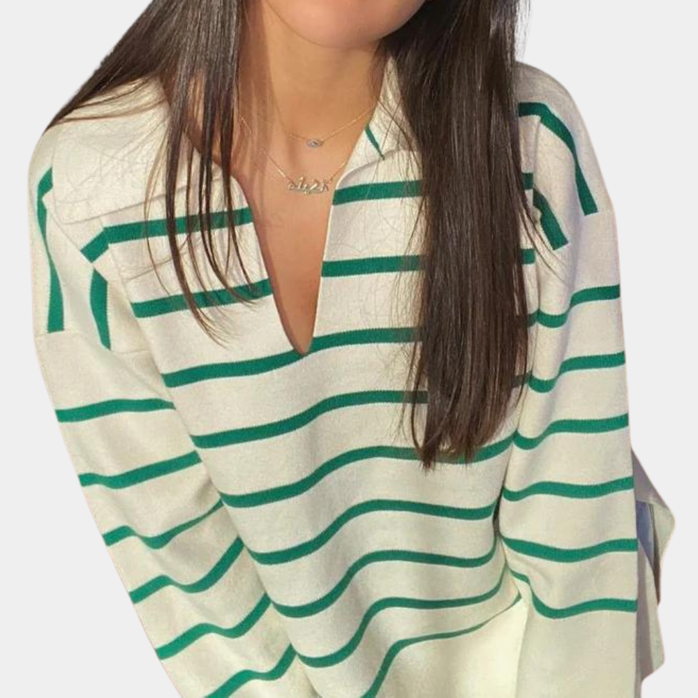 Striped oversized women's sweater