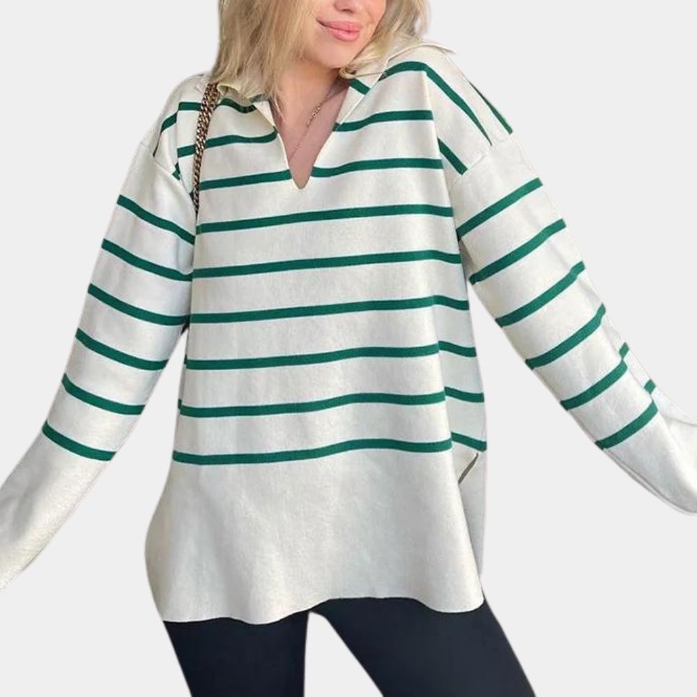 Striped oversized women's sweater