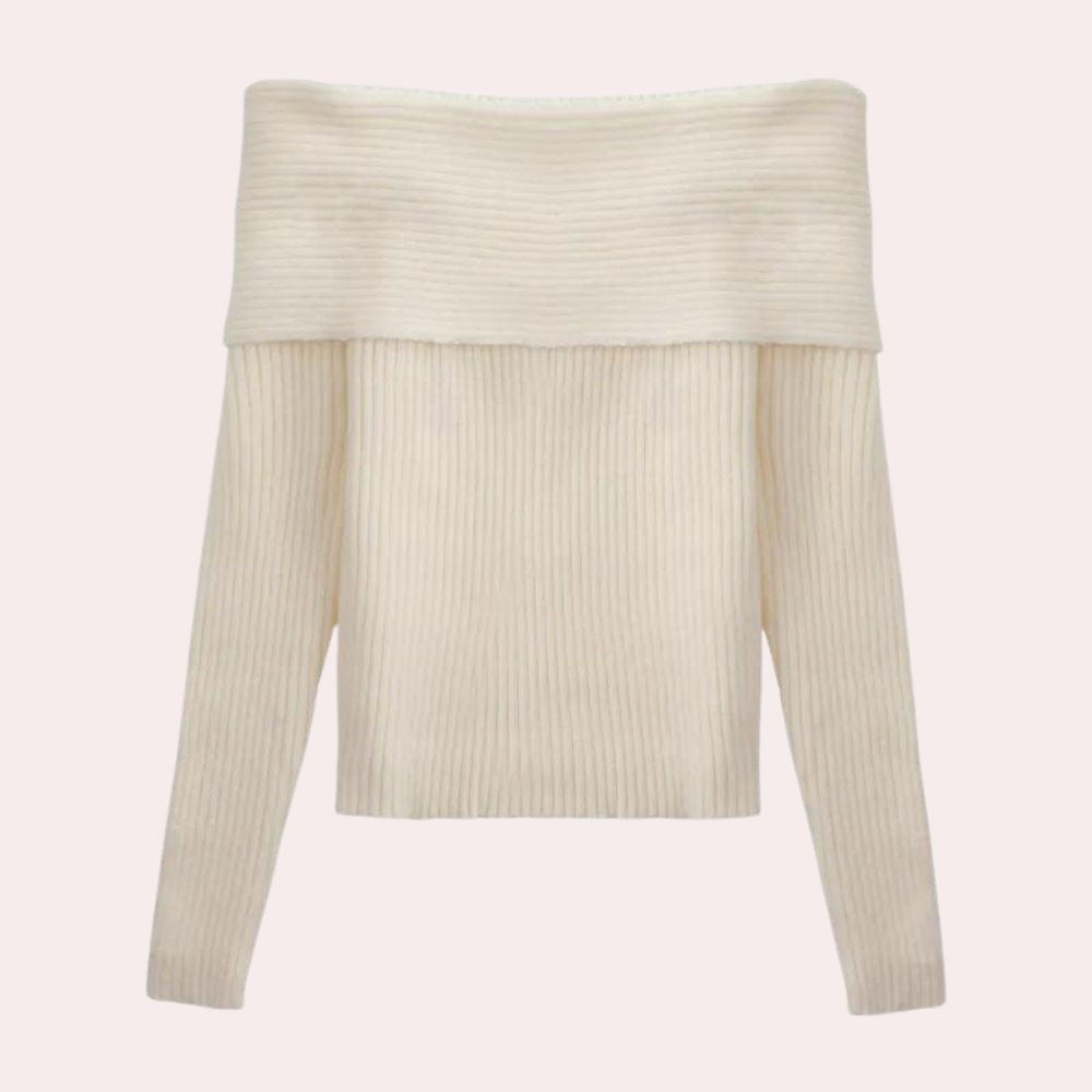 Knitted off-shoulder sweater for women