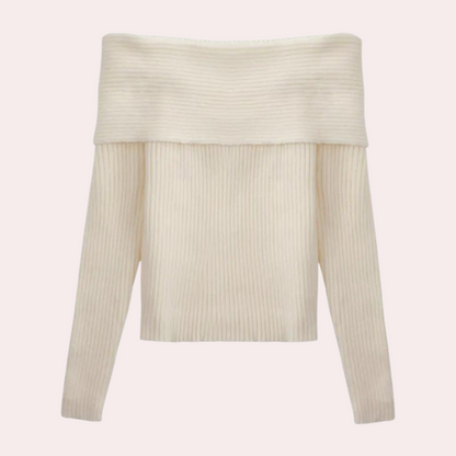 Knitted off-shoulder sweater for women