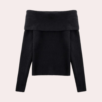 Knitted off-shoulder sweater for women