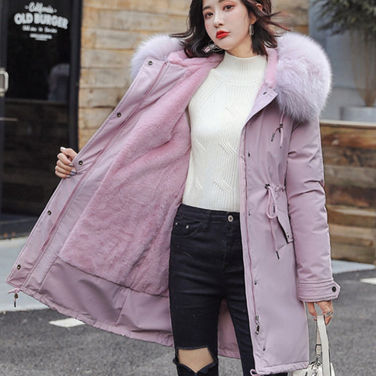 Special jacket with woolen collar for women