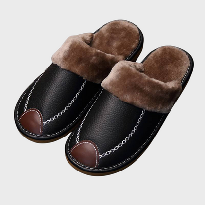 Low-entry fleece slippers 