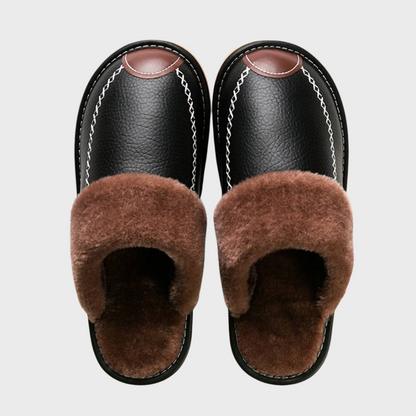 Low-entry fleece slippers 