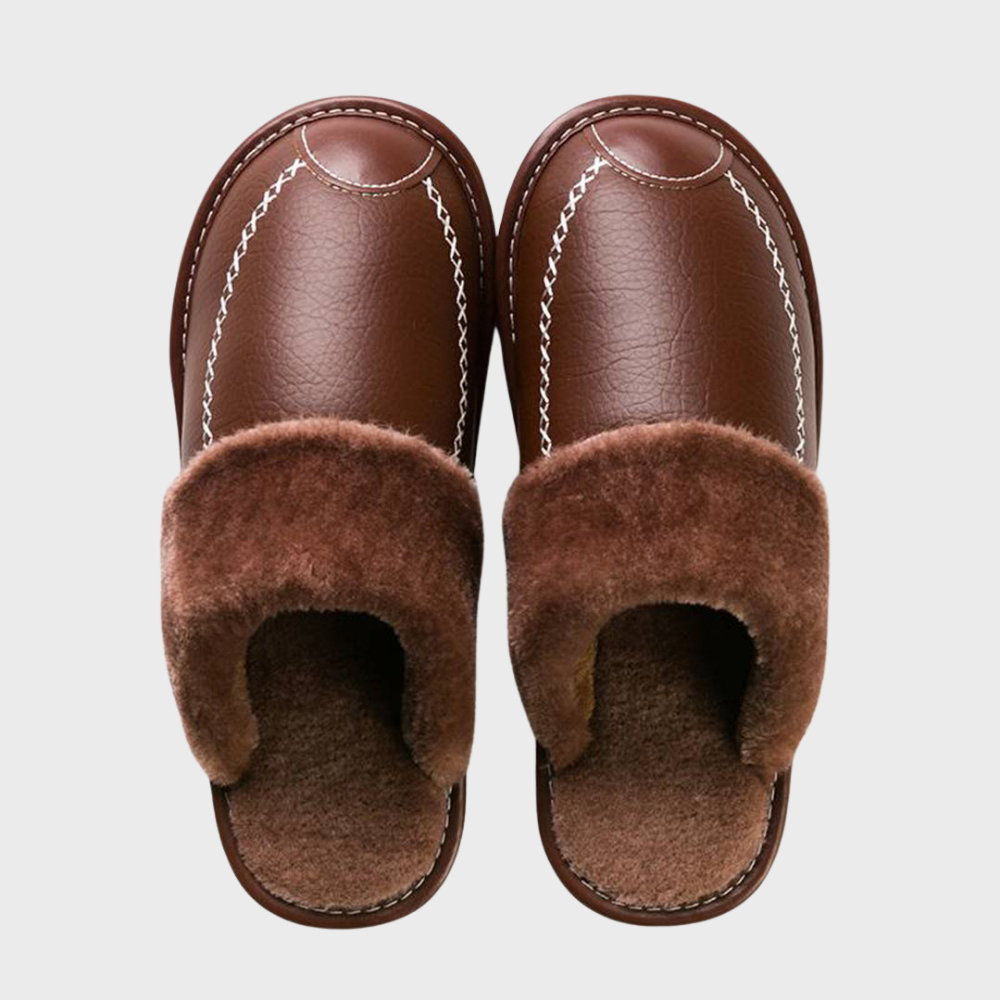 Low-entry fleece slippers 