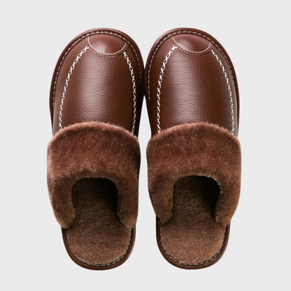 Low-entry fleece slippers 