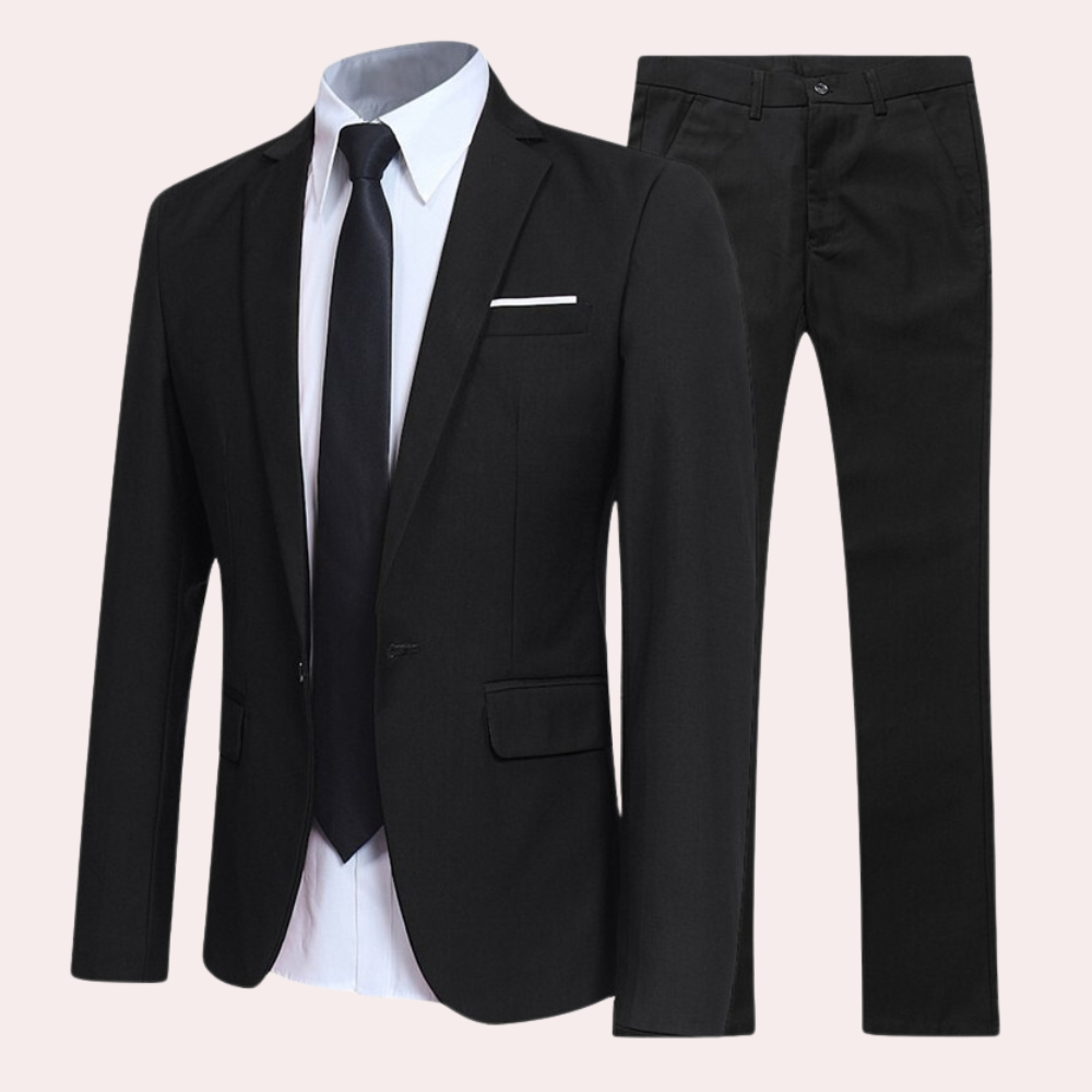 Zwart Heren pak slim fit