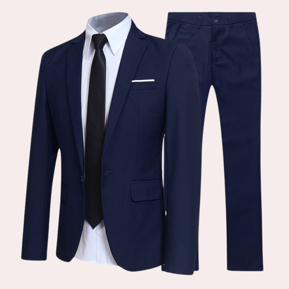 Donkerblauw Heren pak slim fit