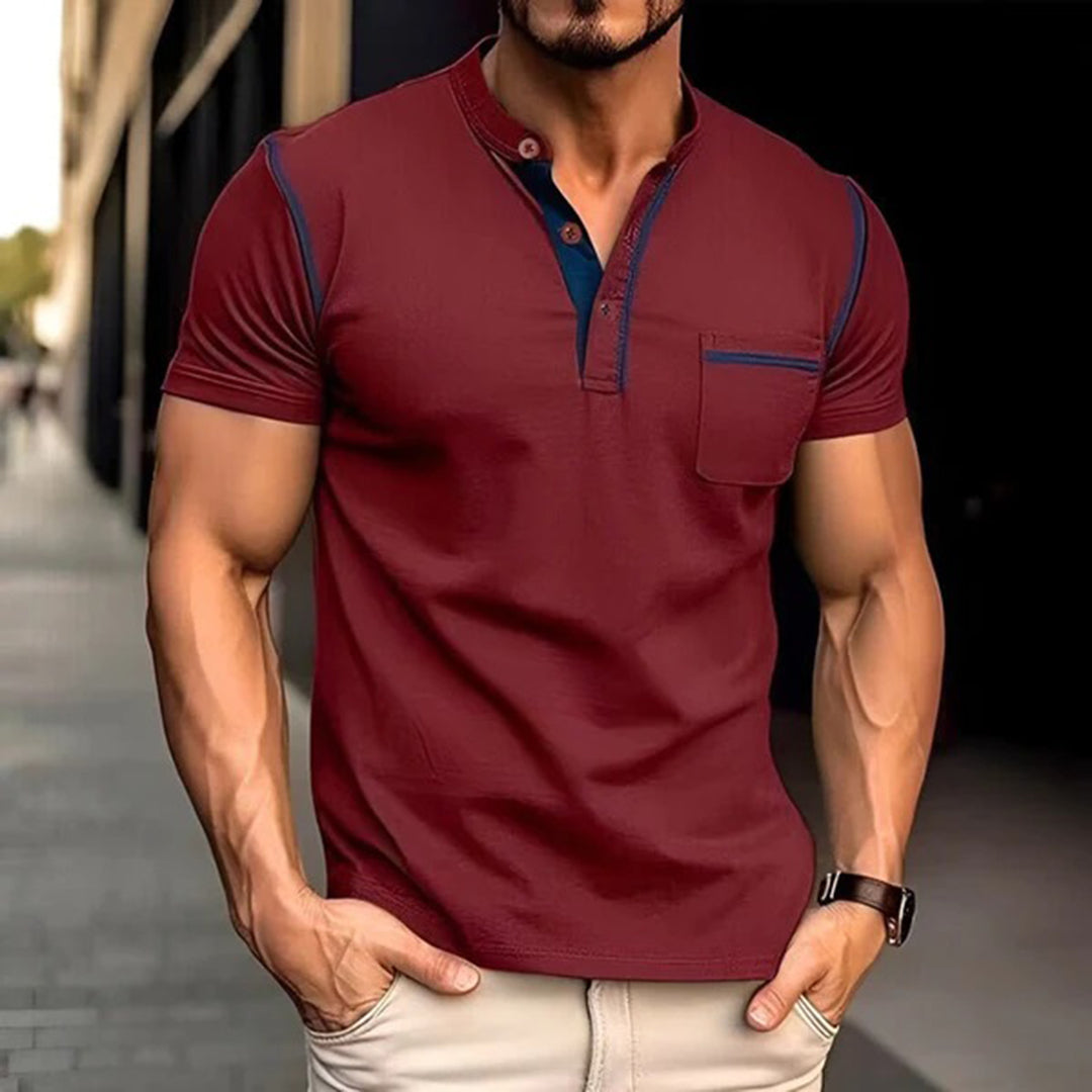 Rood polo shirt met korte mouw voor heren