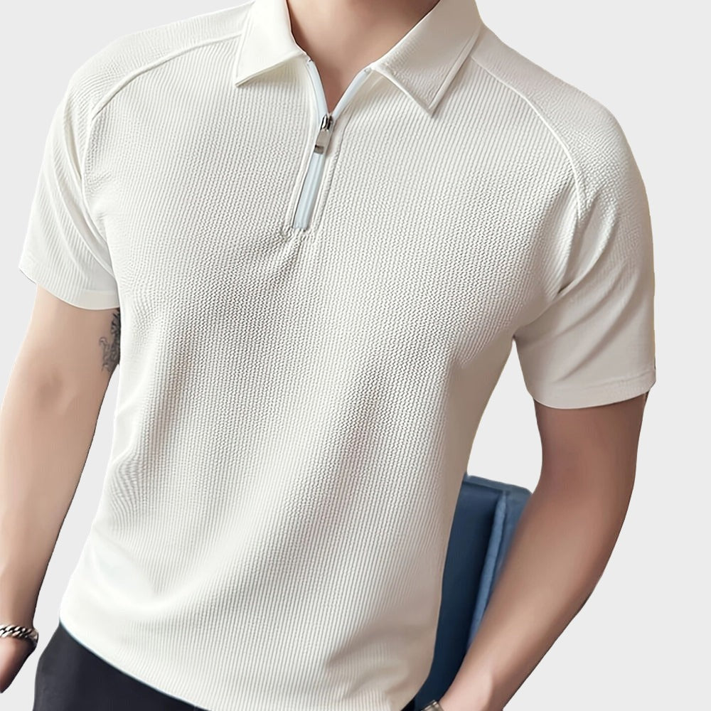 Men's polo shirt with zipper